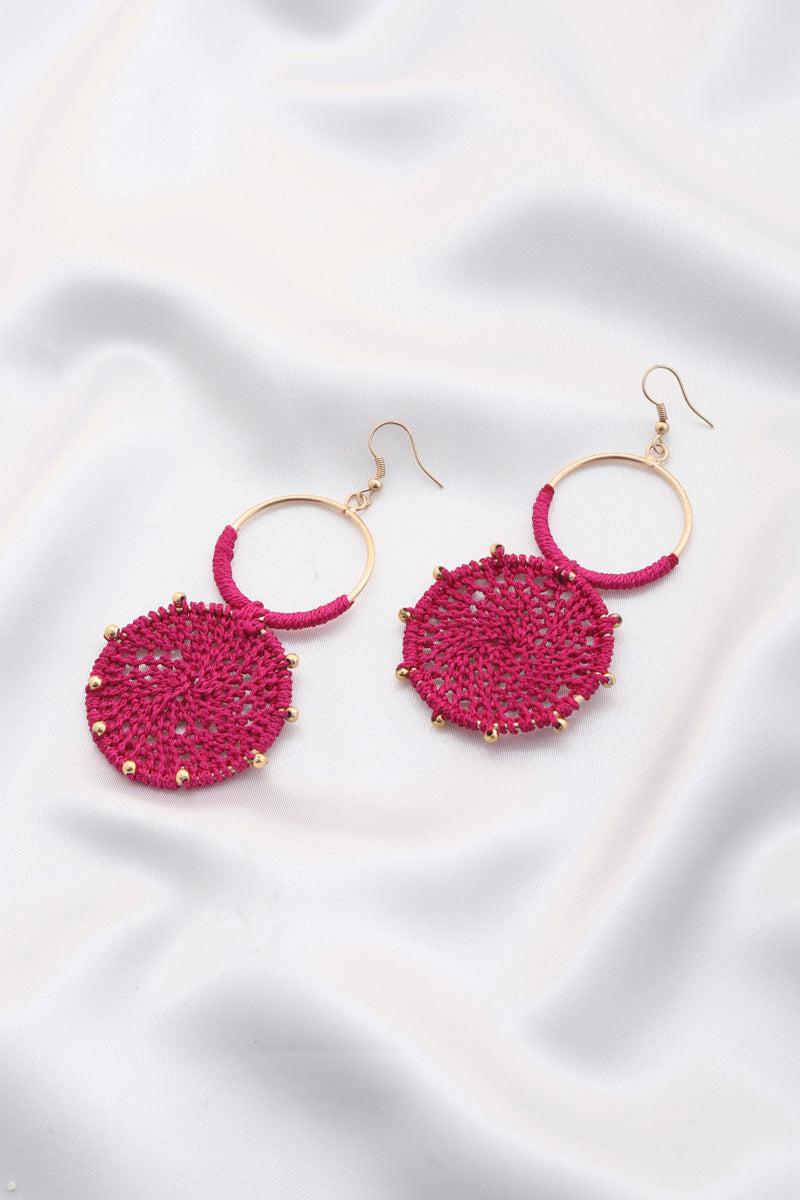 Double Circle Thread Beaded Earring Blue Zone Planet