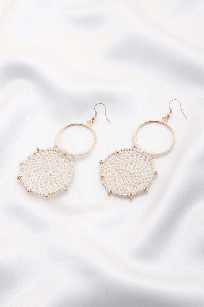 Double Circle Thread Beaded Earring Blue Zone Planet