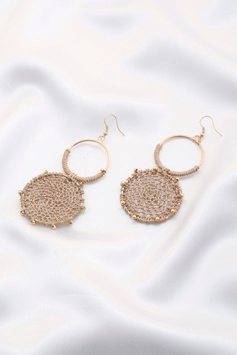 Double Circle Thread Beaded Earring Blue Zone Planet