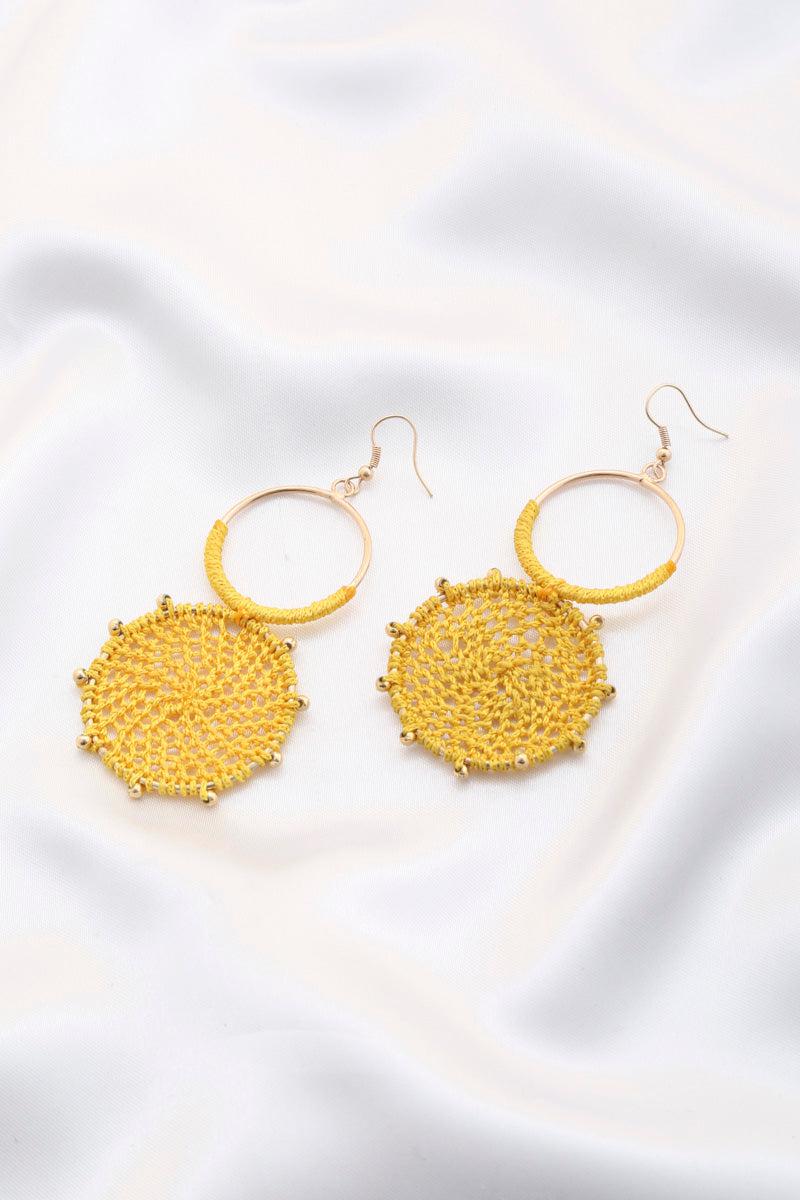 Double Circle Thread Beaded Earring Blue Zone Planet