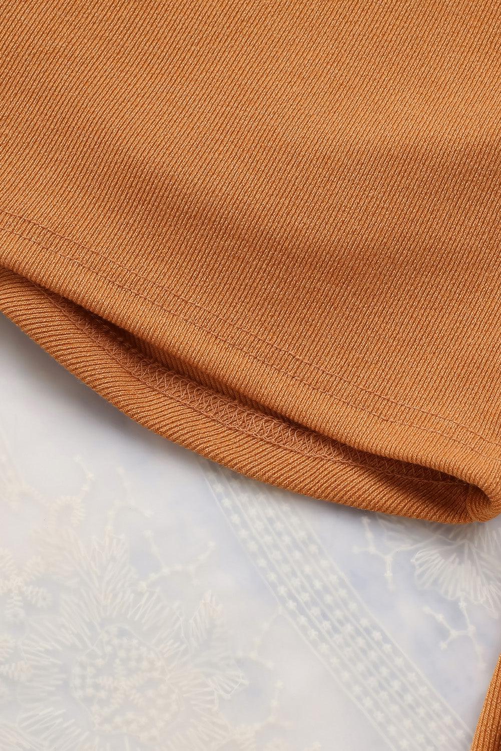 Drawstring Detail Flounce Sleeve Off-Shoulder Crop Top BLUE ZONE PLANET