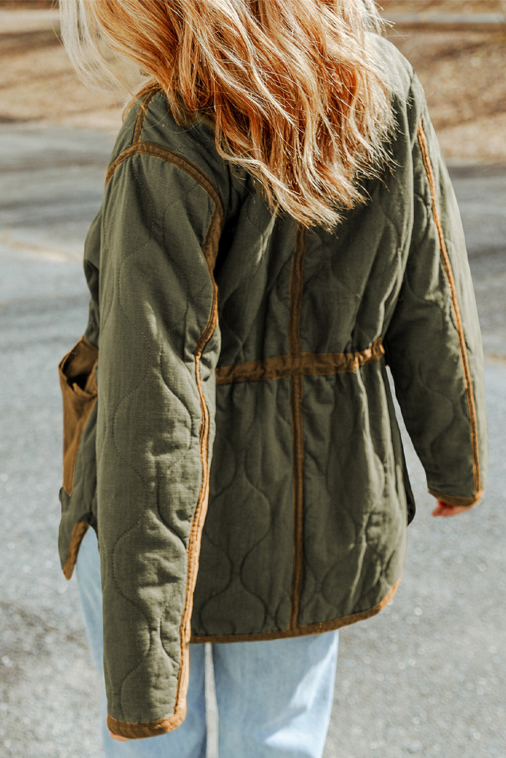 Drawstring Waist Zip-Up Jacket BLUE ZONE PLANET