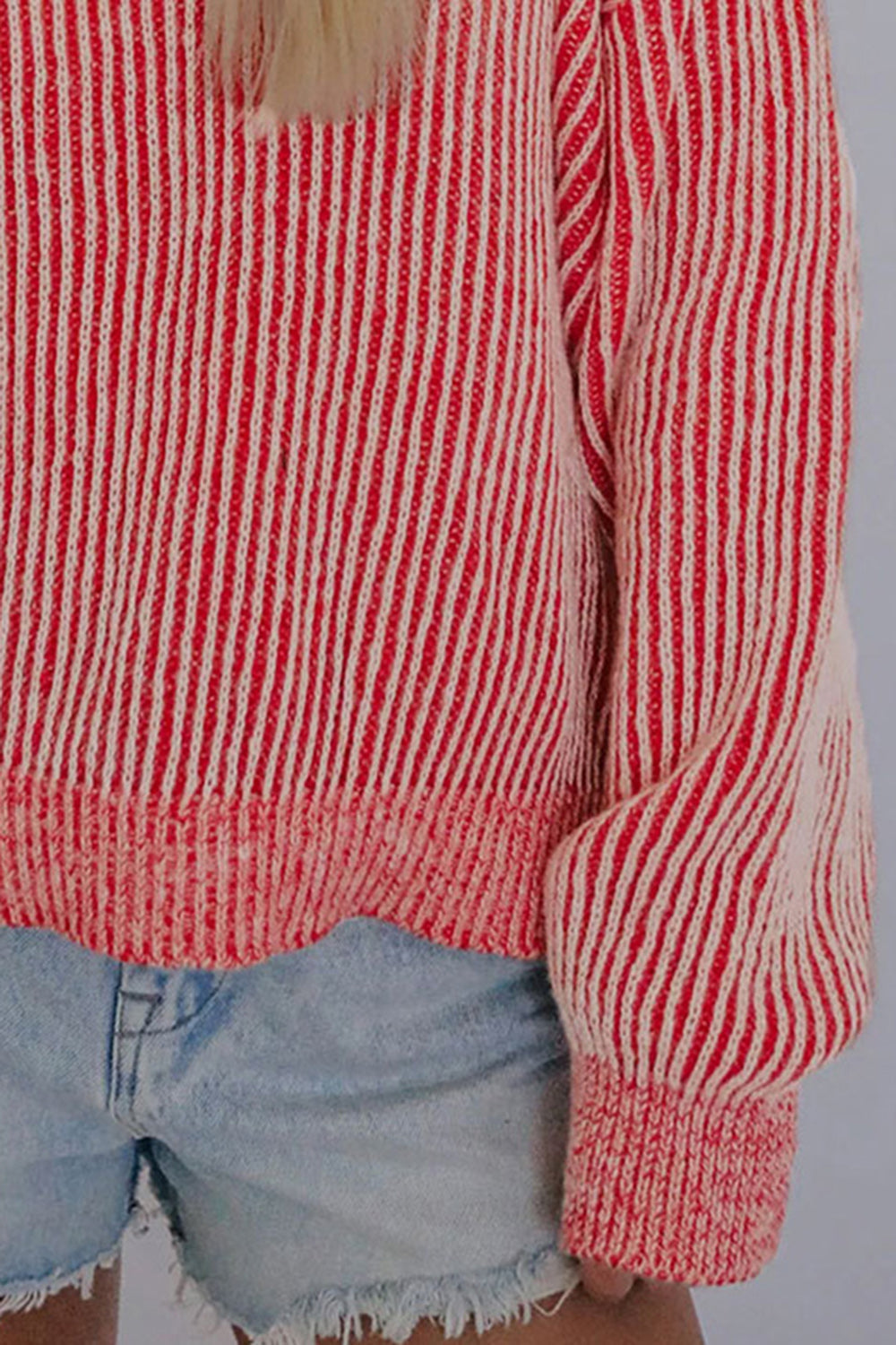 Dropped Shoulder Round Neck Sweater BLUE ZONE PLANET