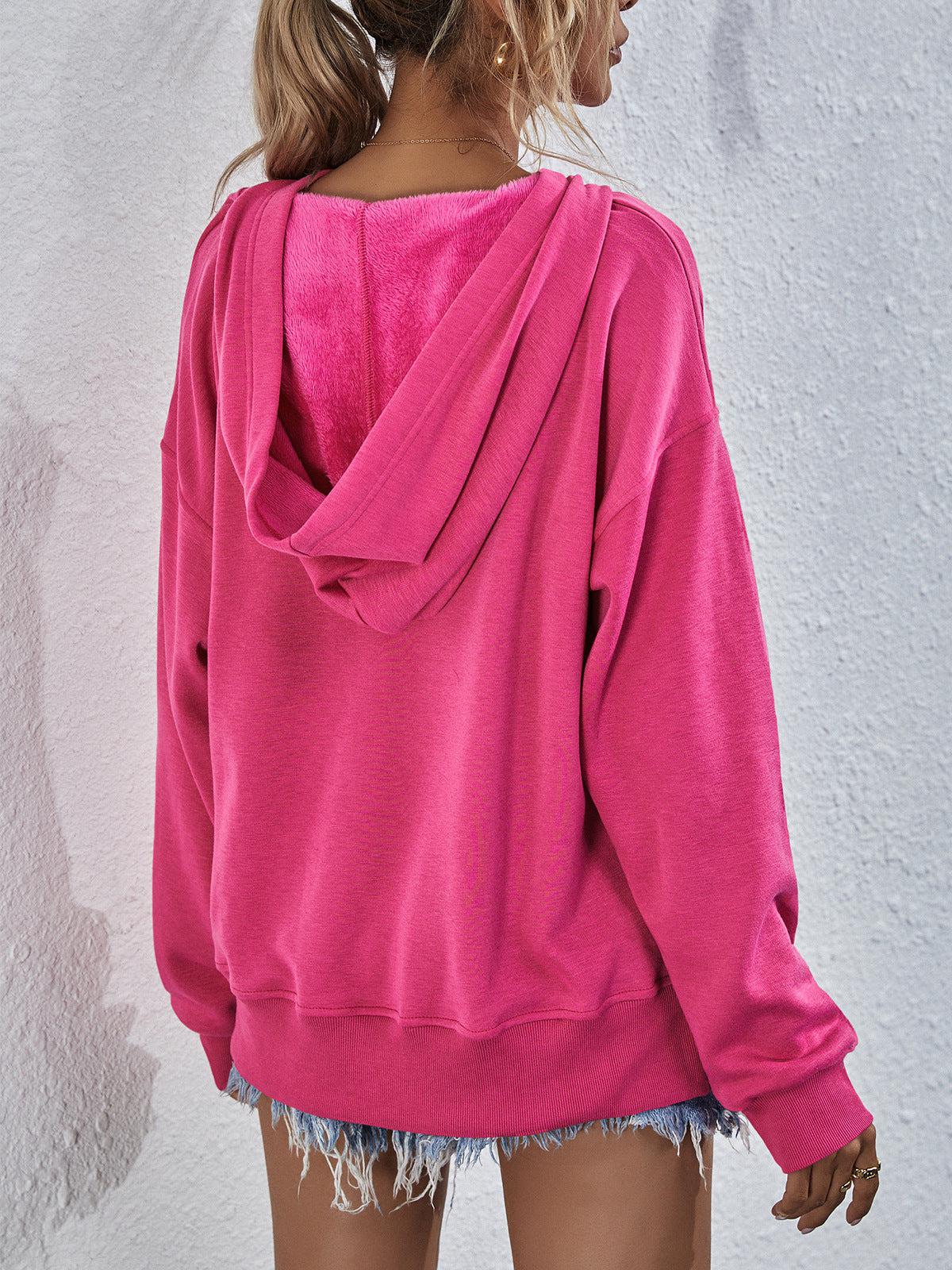 Dropped Shoulder Slit Hoodie BLUE ZONE PLANET