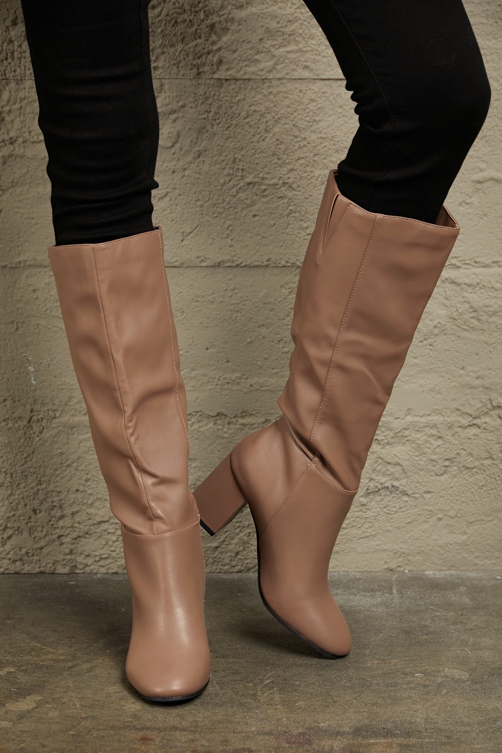 East Lion Corp Block Heel Knee High Boots BLUE ZONE PLANET