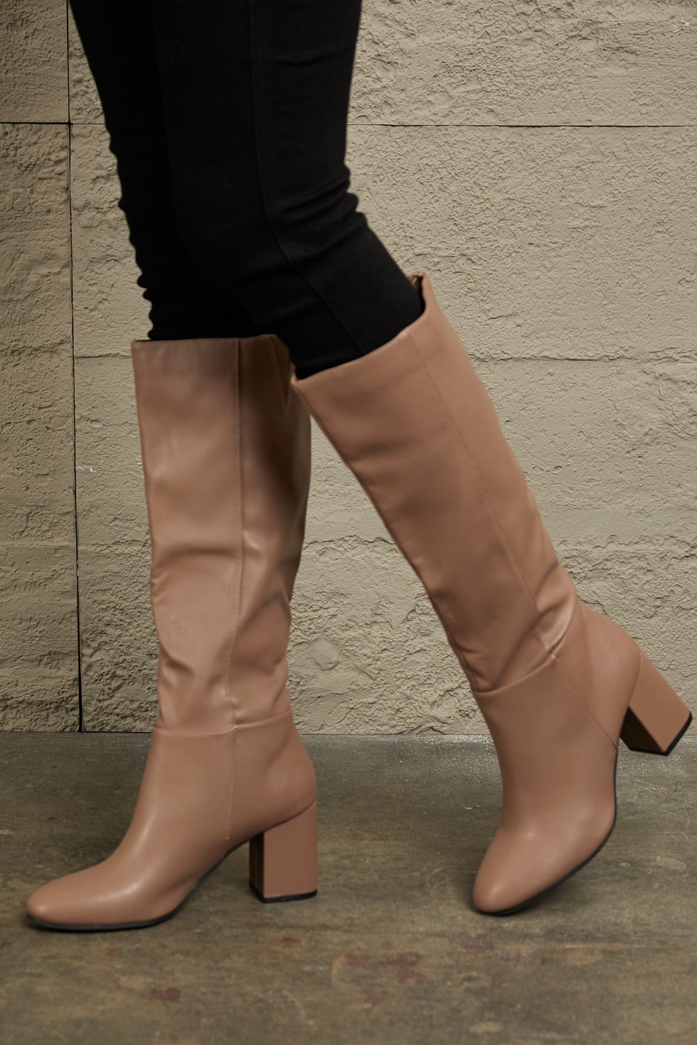 East Lion Corp Block Heel Knee High Boots BLUE ZONE PLANET
