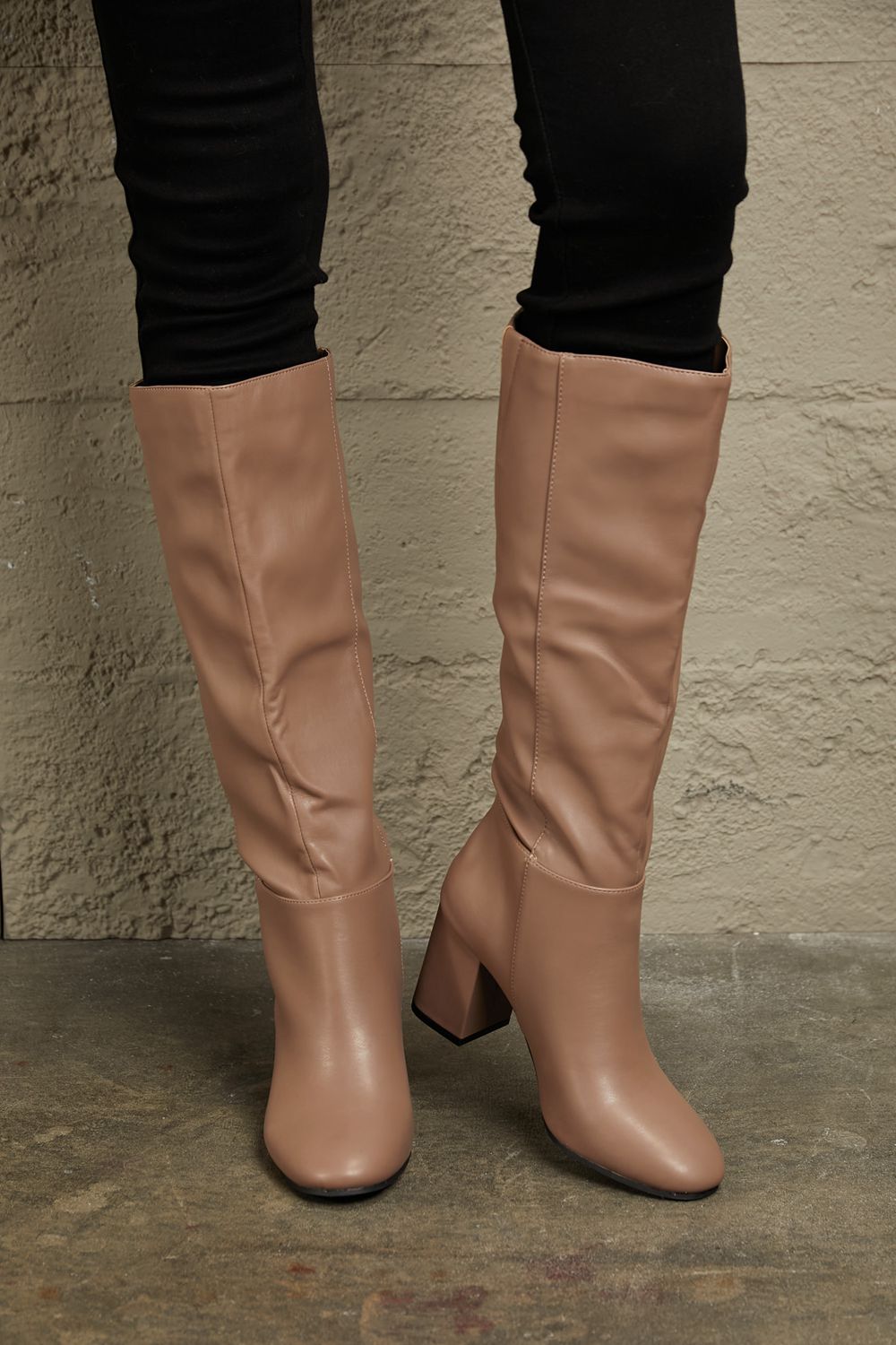 East Lion Corp Block Heel Knee High Boots BLUE ZONE PLANET
