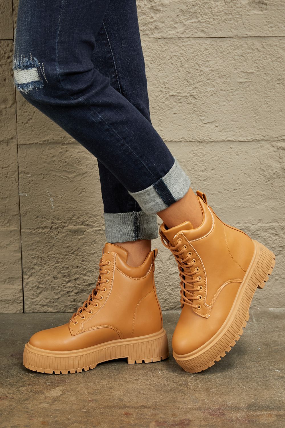 East Lion Corp Platform Combat Boots BLUE ZONE PLANET