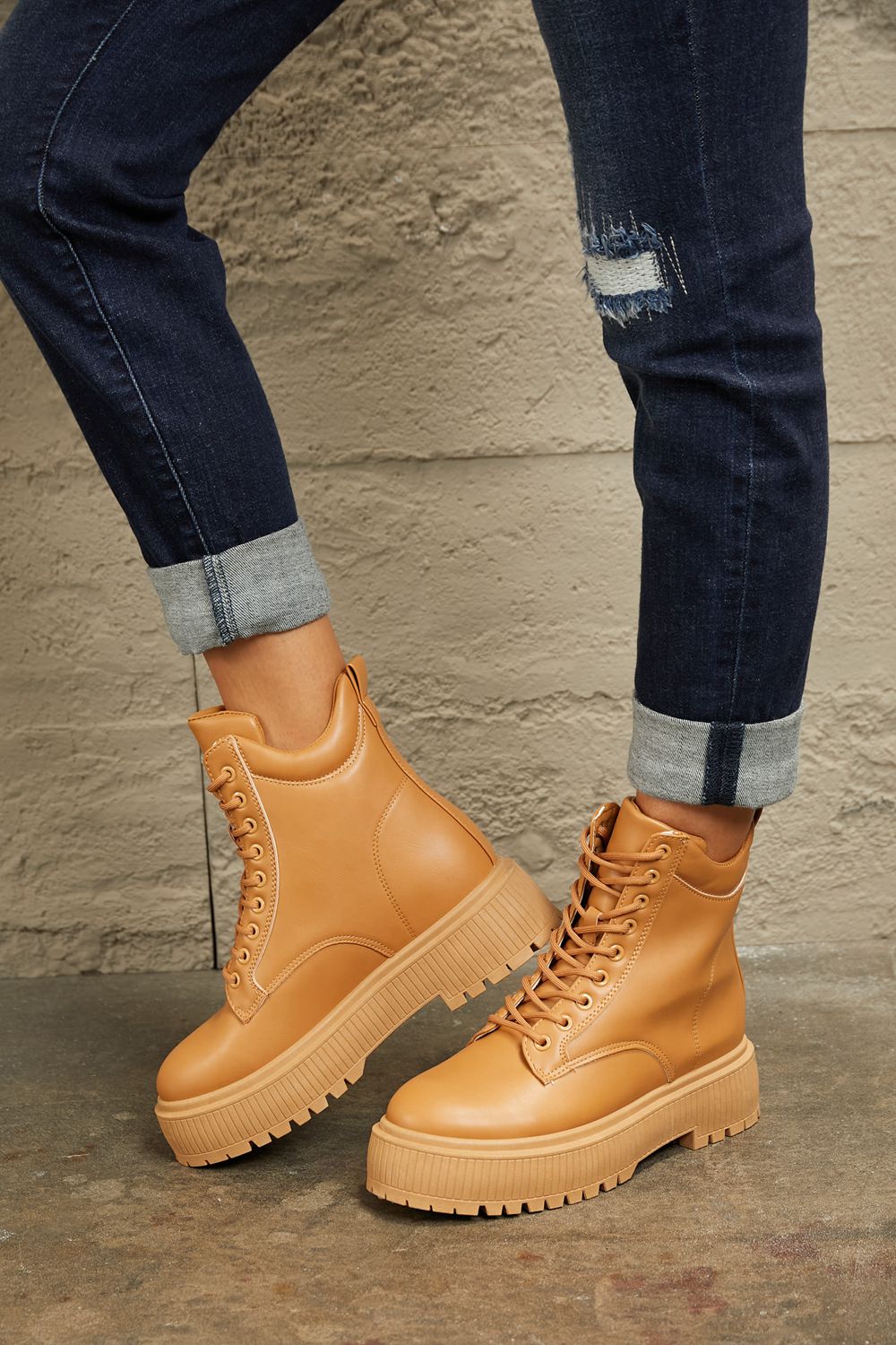 East Lion Corp Platform Combat Boots BLUE ZONE PLANET