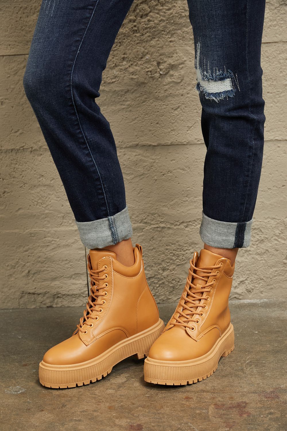 East Lion Corp Platform Combat Boots BLUE ZONE PLANET