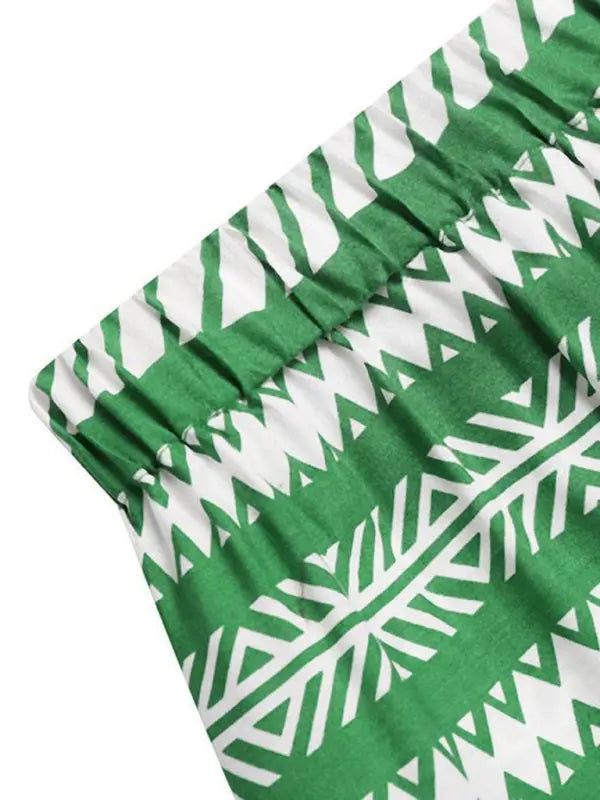 Elara's Ethnic Style Irregular Stripe Printed Maxi Skirt kakaclo