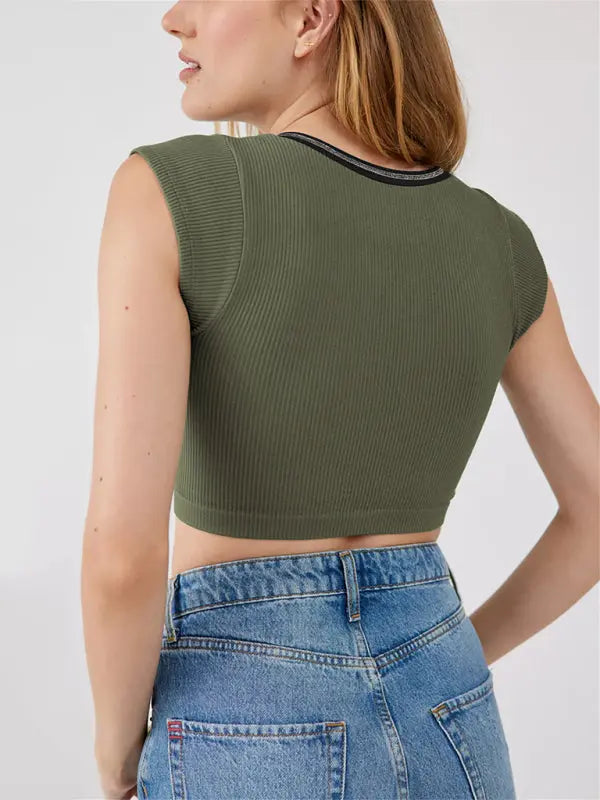 Emily's Knitted Half Cardigan Short Vest BLUE ZONE PLANET