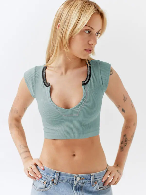 Emily's Knitted Half Cardigan Short Vest BLUE ZONE PLANET
