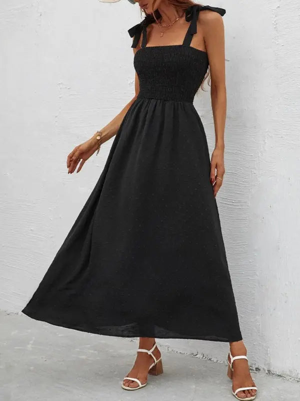 Emma's Sleek Sleeveless Sling Print Long Dress BLUE ZONE PLANET