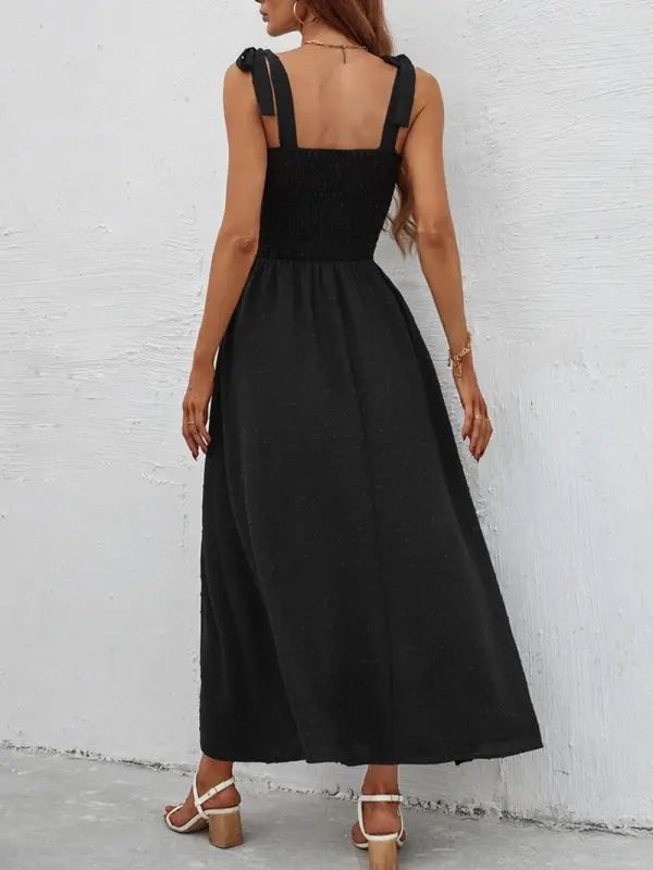 Emma's Sleek Sleeveless Sling Print Long Dress BLUE ZONE PLANET