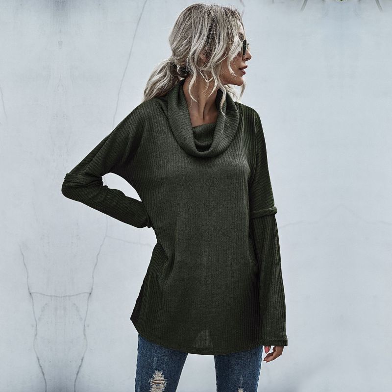 Blue Zone Planet | pile collar bottoming knitted sweater long sleeve inner layer BLUE ZONE PLANET
