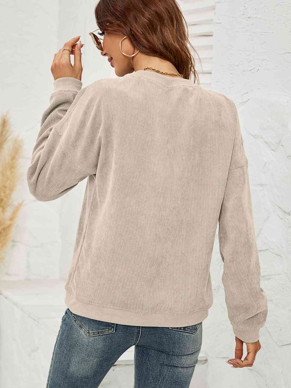 Faceless Gnome Graphic Drop Shoulder Sweatshirt BLUE ZONE PLANET