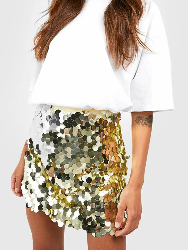 Farah's sequined bodycon mini skirt kakaclo