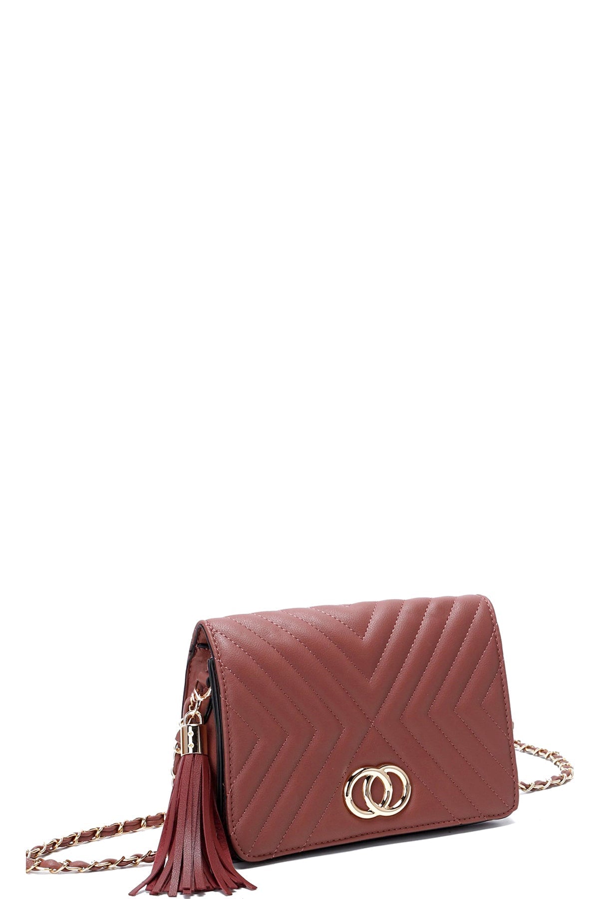 Fashion Double Metal Pattern Stitching Tassel Crossbody Bag Blue Zone Planet