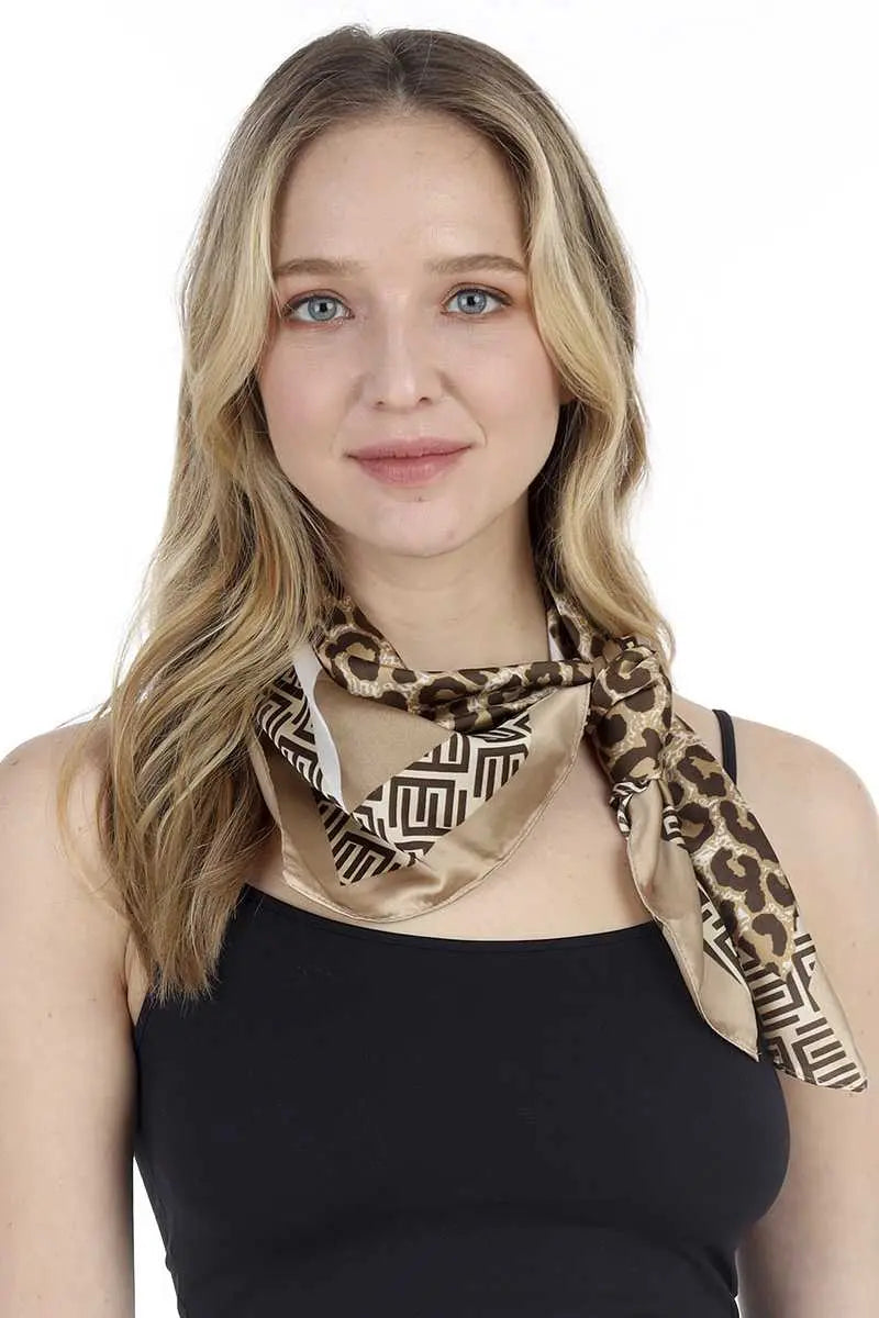 Fashion Leopard Pattern Print Neck Scarf Blue Zone Planet