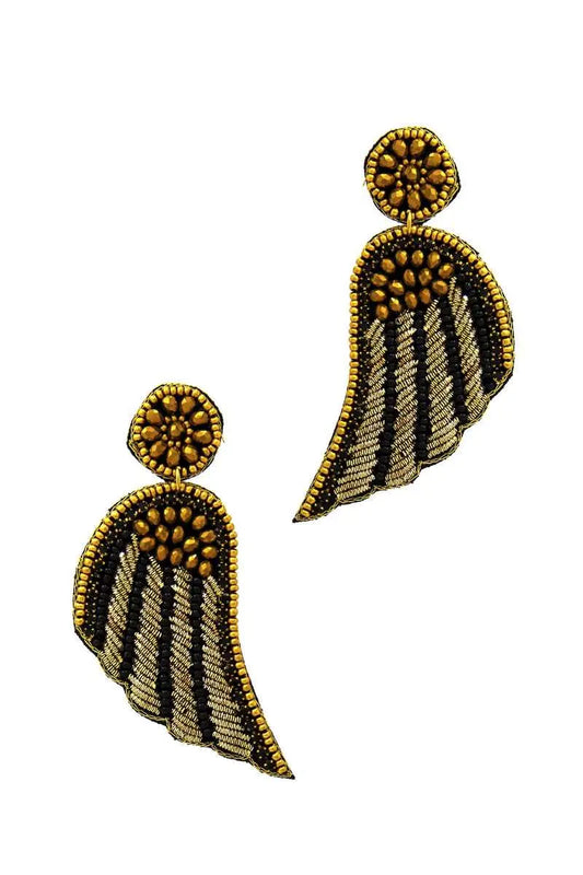 Fashion Modern Wing Patch Drop Earring Blue Zone Planet