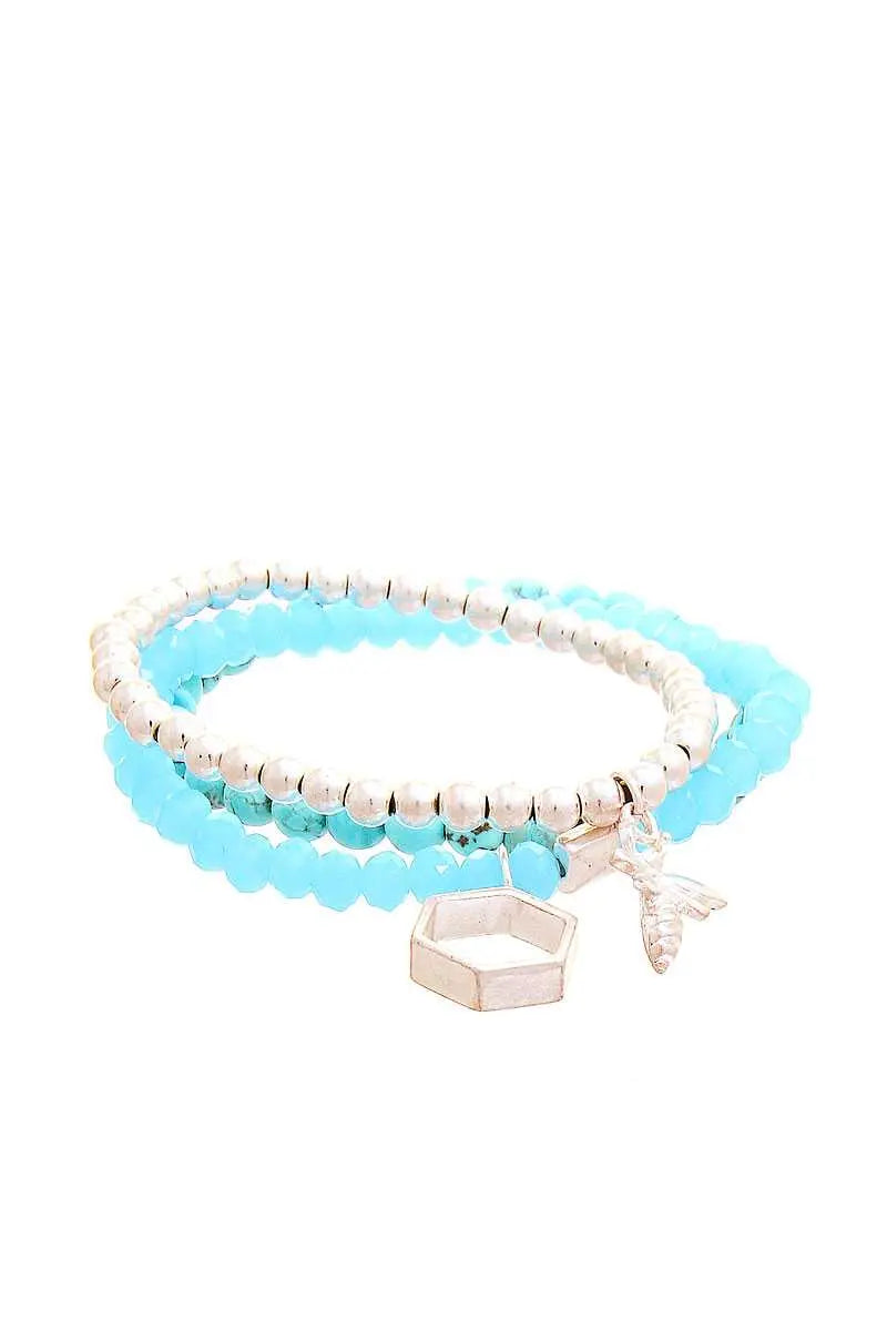 Feeling Preppy Beaded Bracelet Blue Zone Planet