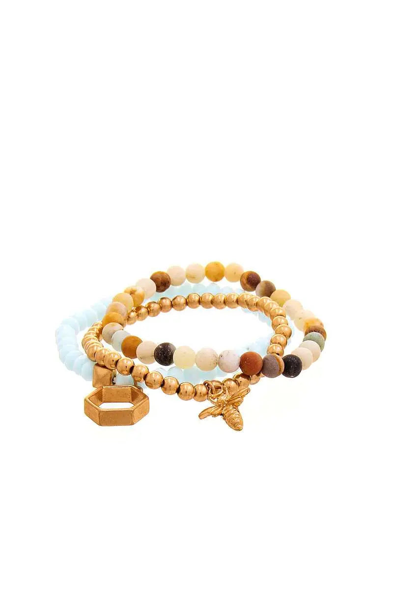 Feeling Preppy Beaded Bracelet Blue Zone Planet