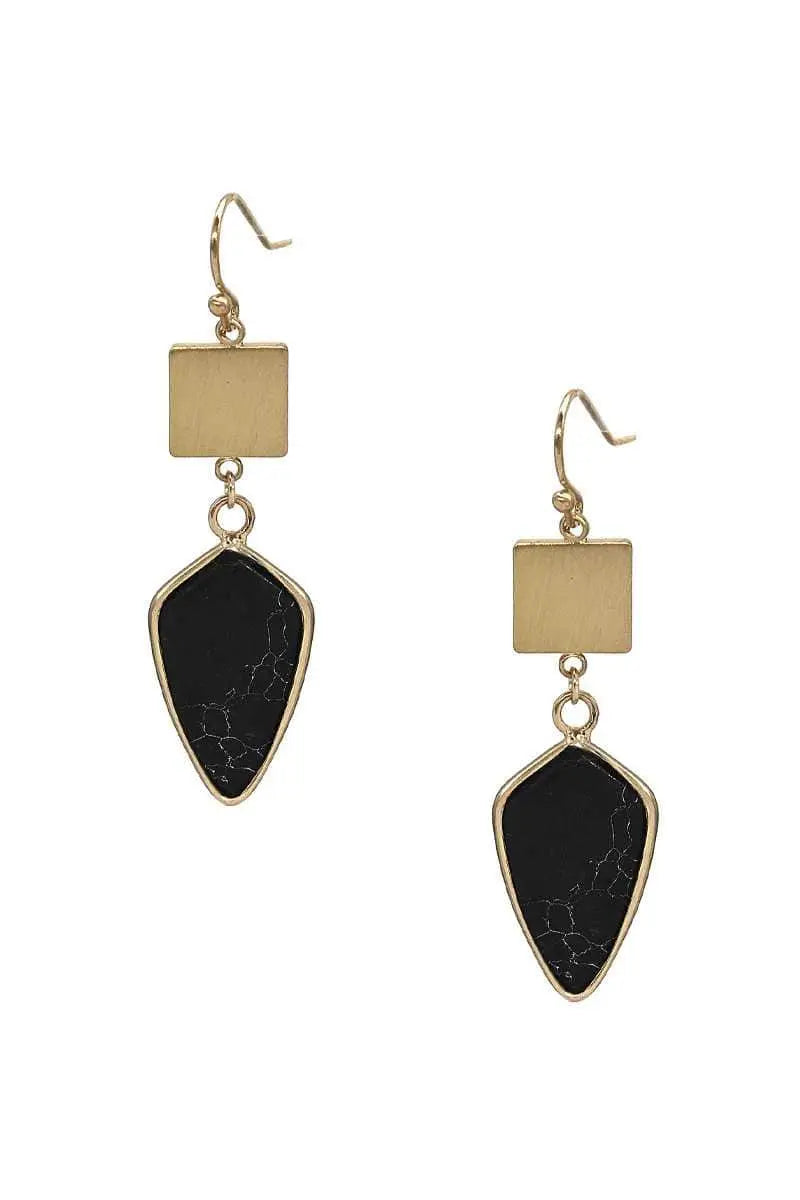 Flattery Gets You Everywhere Marbling Stone Dangle Earring Blue Zone Planet