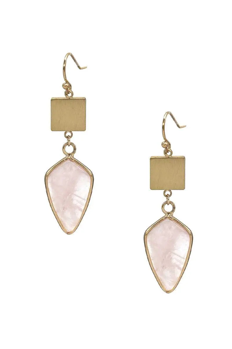 Flattery Gets You Everywhere Marbling Stone Dangle Earring Blue Zone Planet