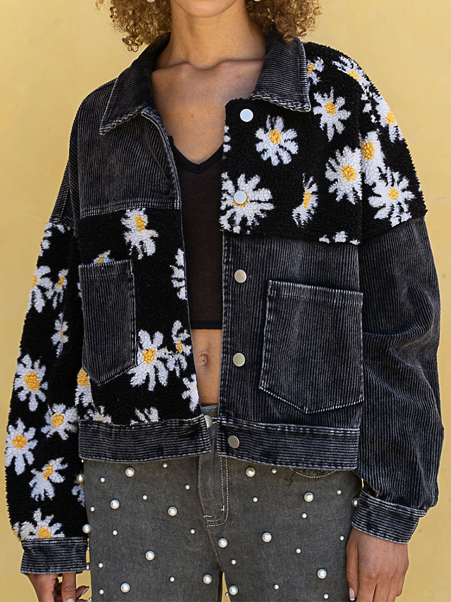 Floral Dropped Shoulder Shacket BLUE ZONE PLANET
