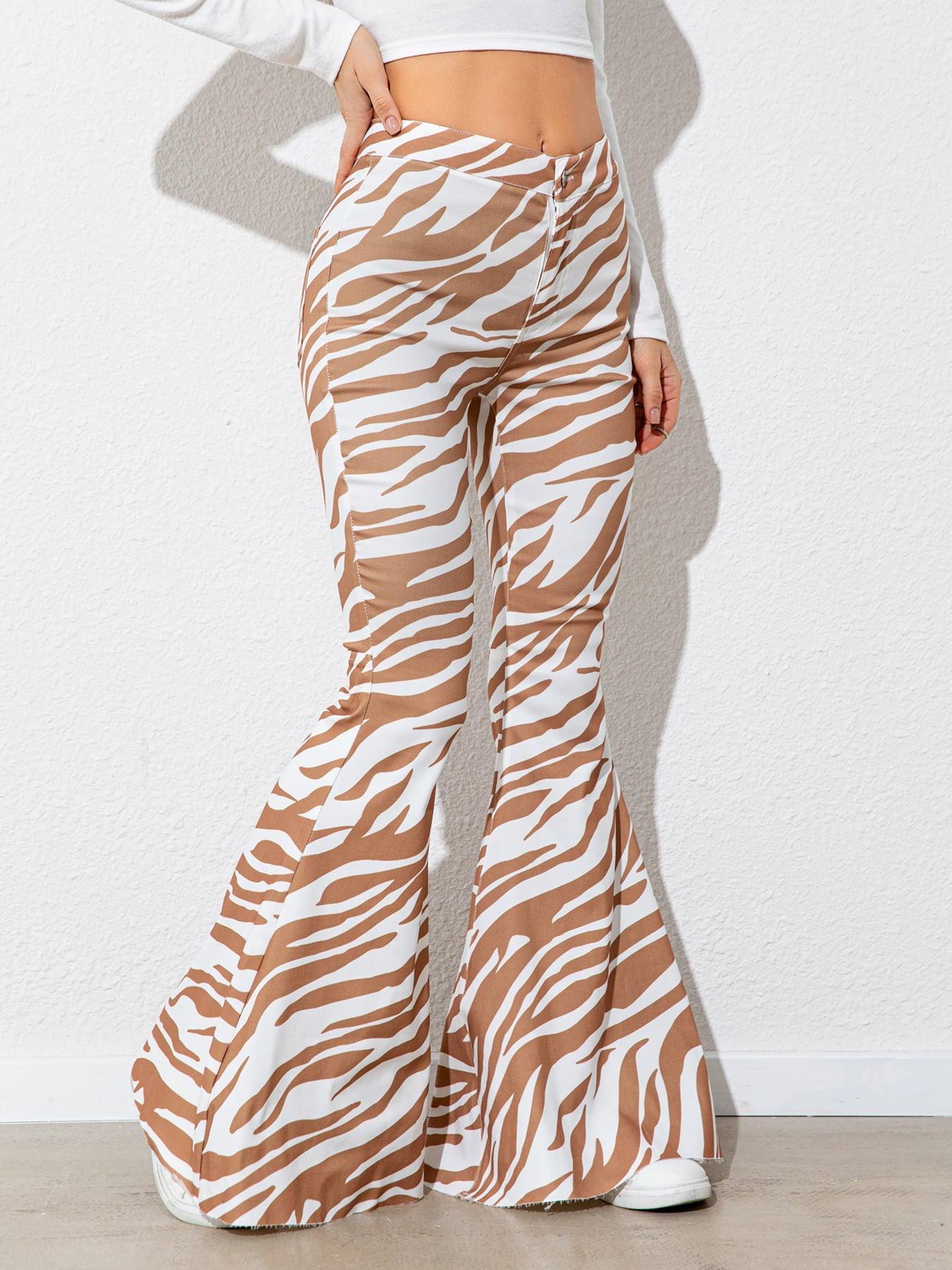 Floral High Waist Flare Leg Pants BLUE ZONE PLANET