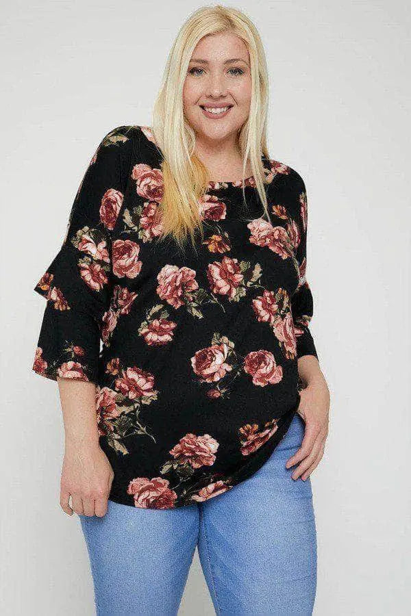 Floral Print Top Blue Zone Planet