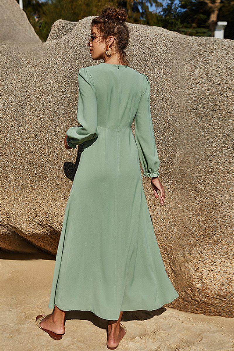 Floral Puff Sleeve Flounce Midi Dress BLUE ZONE PLANET