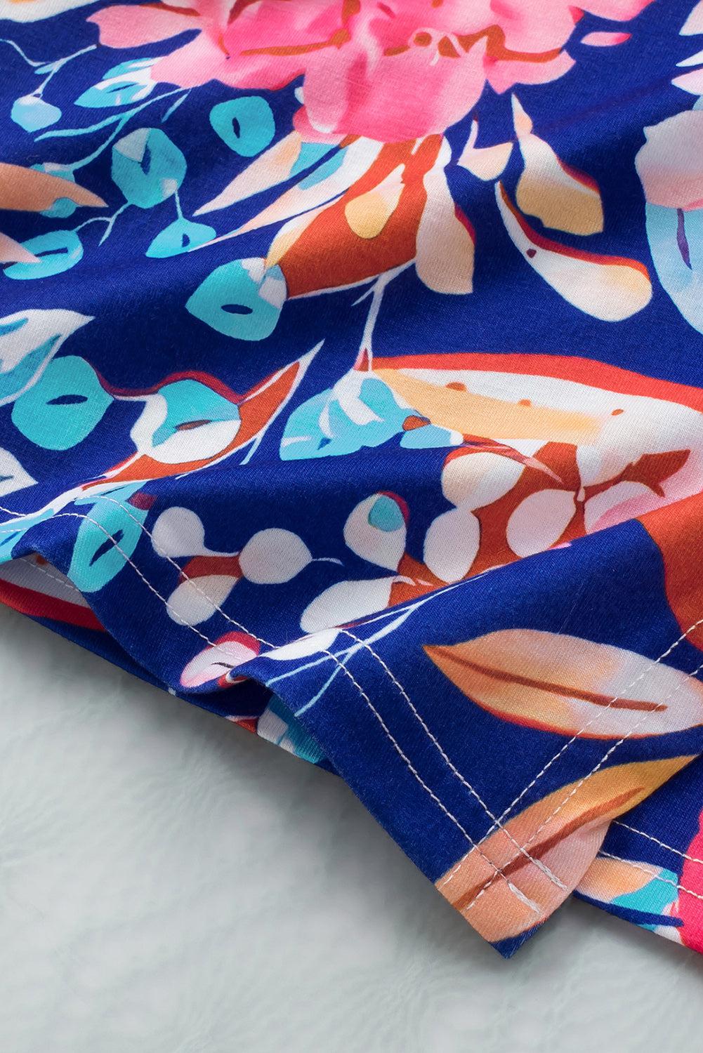 Floral Tied Mini Skirt BLUE ZONE PLANET