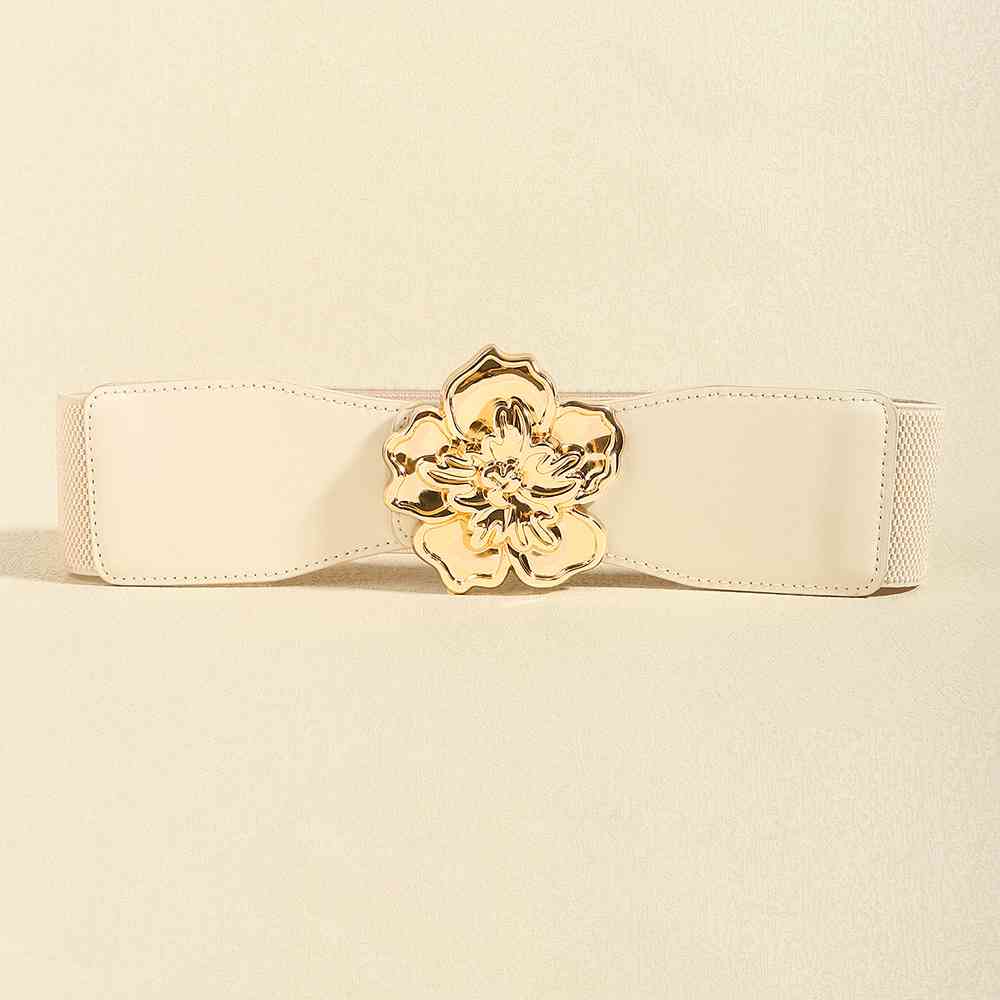 Flower Alloy Buckle Elastic Belt BLUE ZONE PLANET