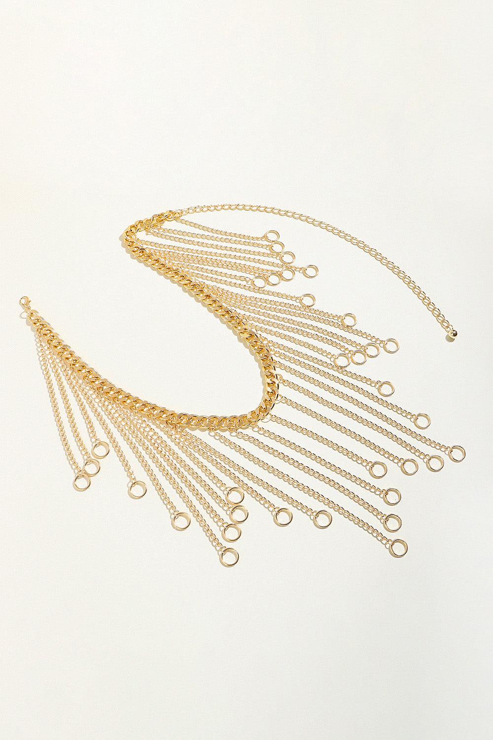 Fringe Chain Alloy Belt BLUE ZONE PLANET
