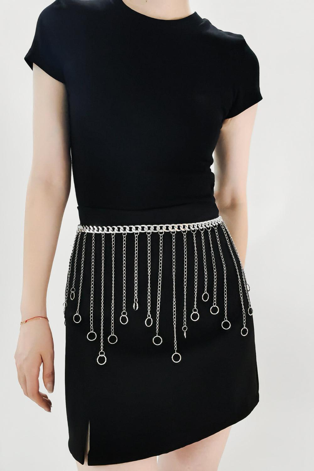 Fringe Chain Alloy Belt BLUE ZONE PLANET