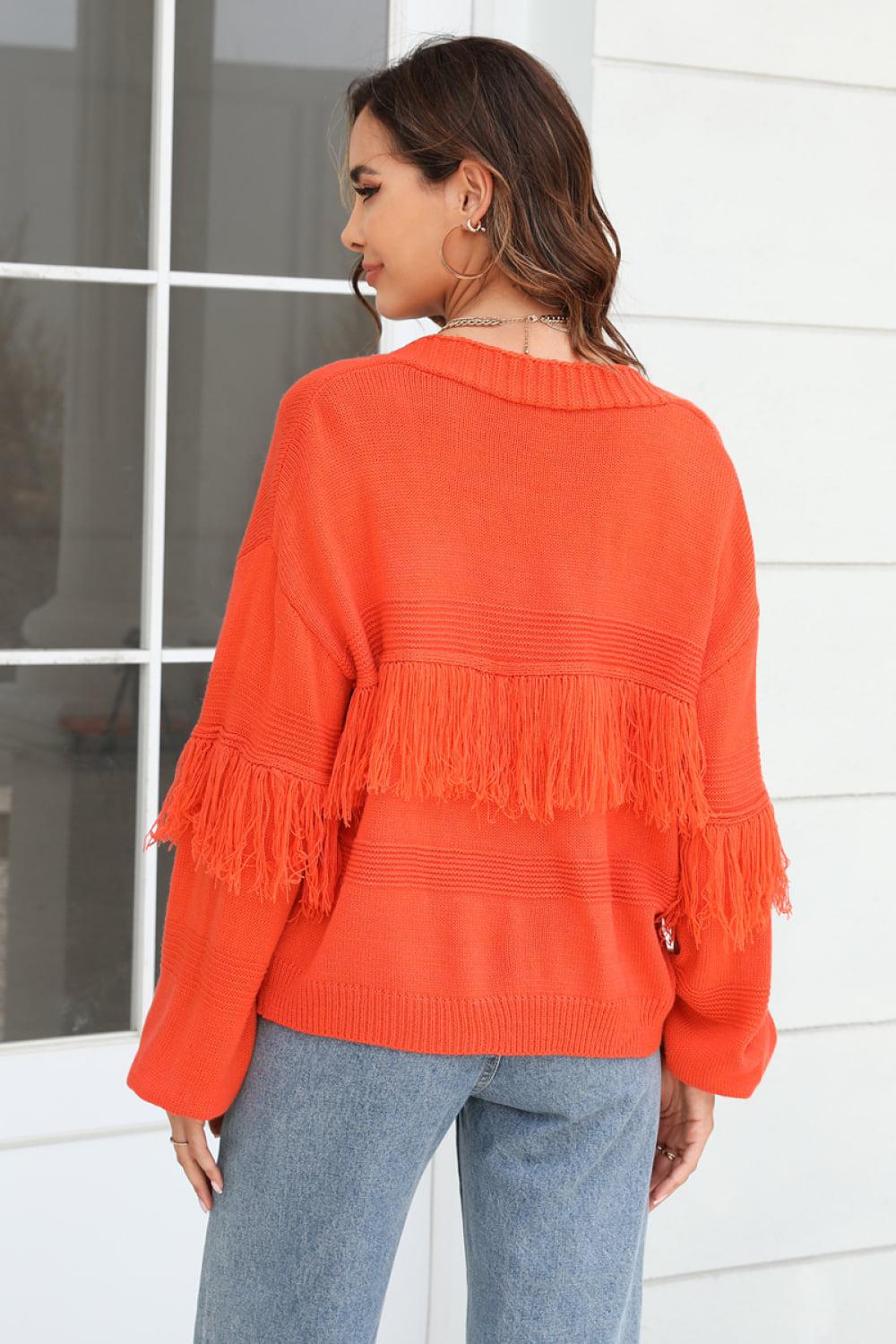 Fringe Trim Open Front Cardigan BLUE ZONE PLANET