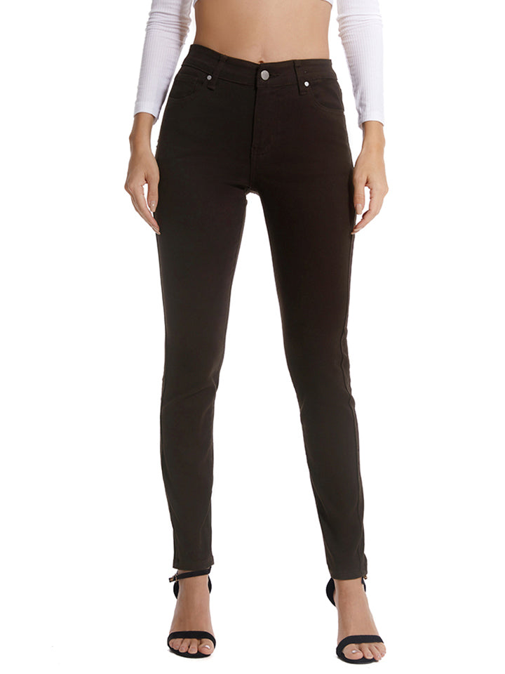Full Size Button Fly Long Jeans BLUE ZONE PLANET