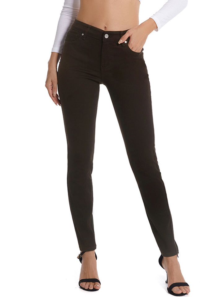Full Size Button Fly Long Jeans BLUE ZONE PLANET