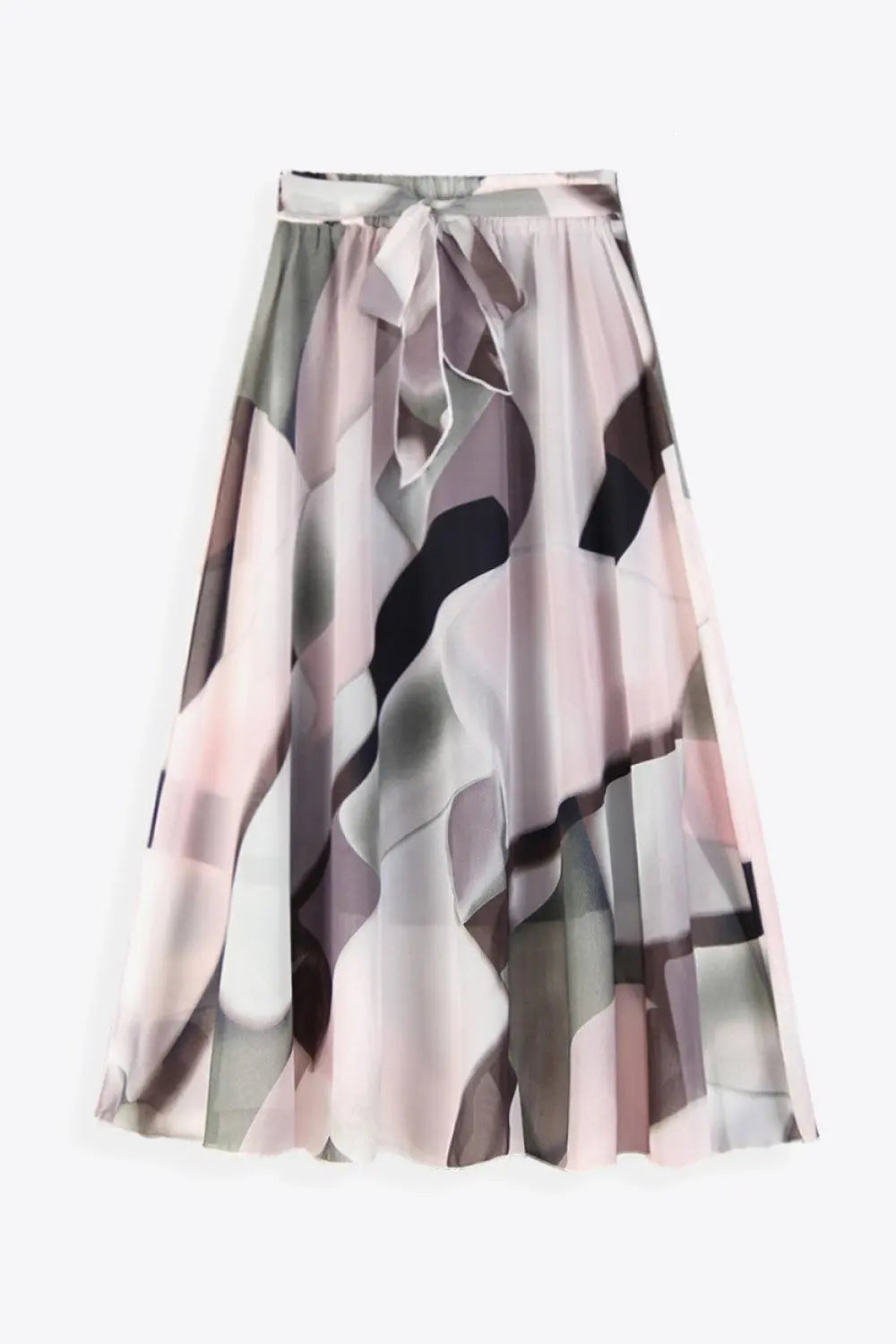 Full Size Floral Tie-Waist Skirt BLUE ZONE PLANET