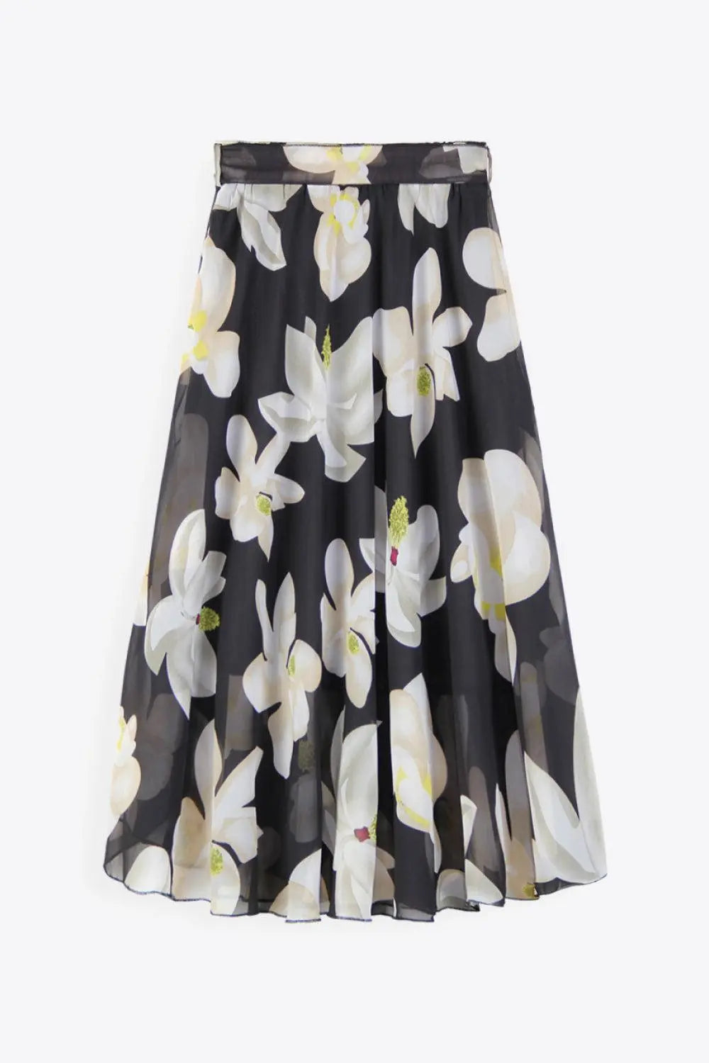 Full Size Floral Tie-Waist Skirt BLUE ZONE PLANET