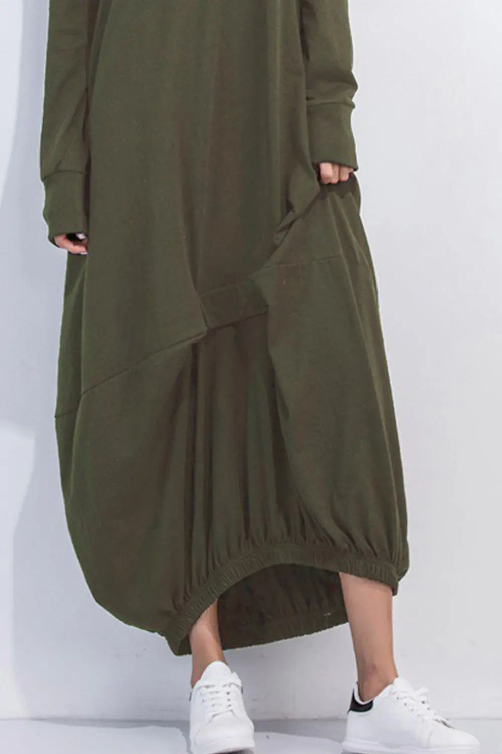 Full Size Round Neck Long Sleeve Sweatshirt Dress BLUE ZONE PLANET