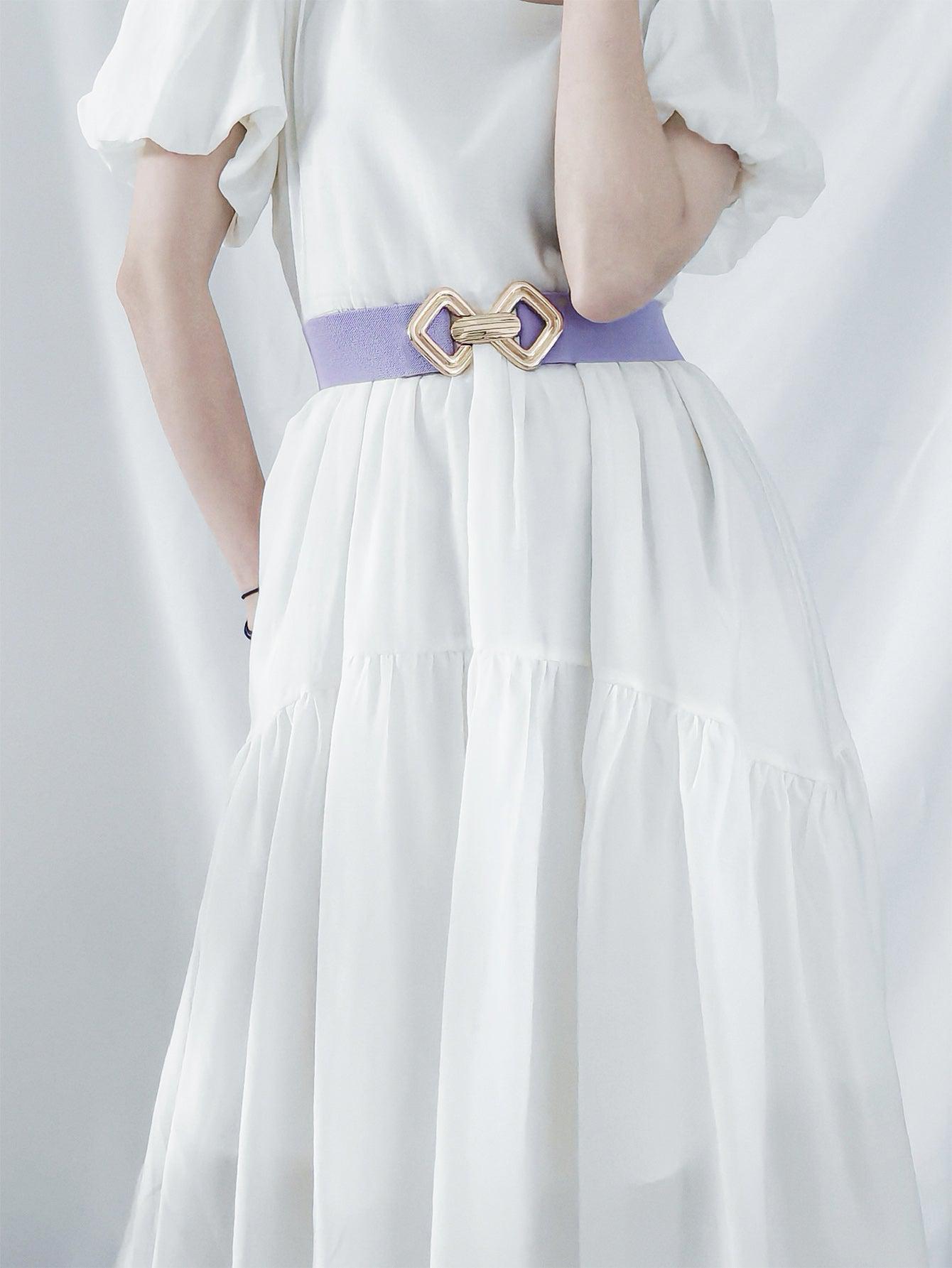 Geometric Buckle Elastic Wide Belt BLUE ZONE PLANET