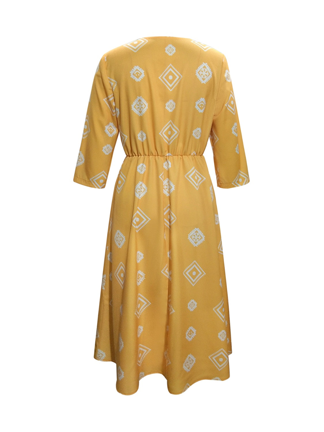 Geometric Notched Neck Dress BLUE ZONE PLANET