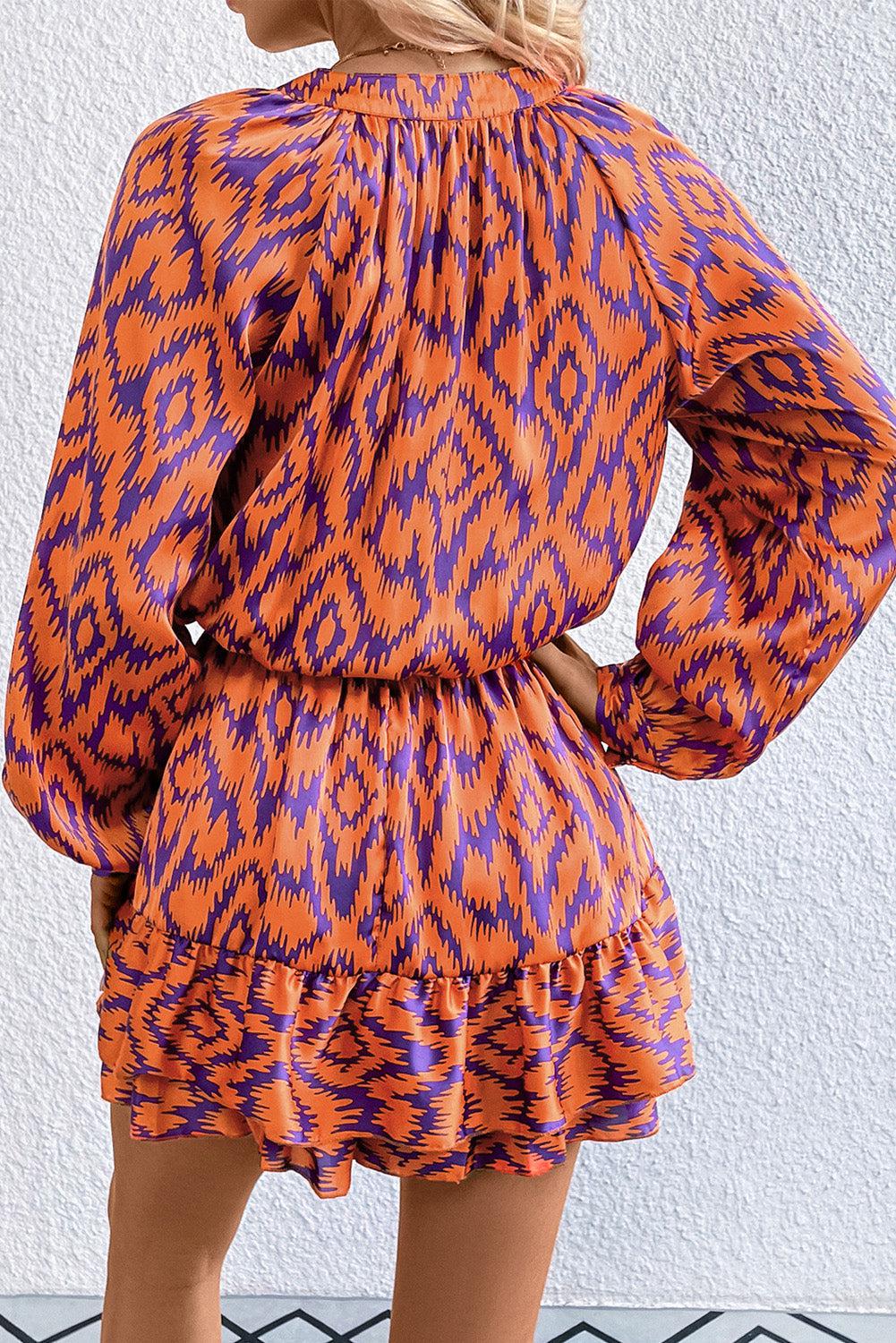 Geometric Notched Neck Romper BLUE ZONE PLANET