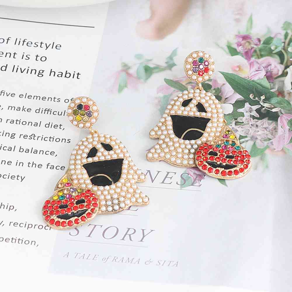 Ghost Rhinestone Alloy Earrings BLUE ZONE PLANET