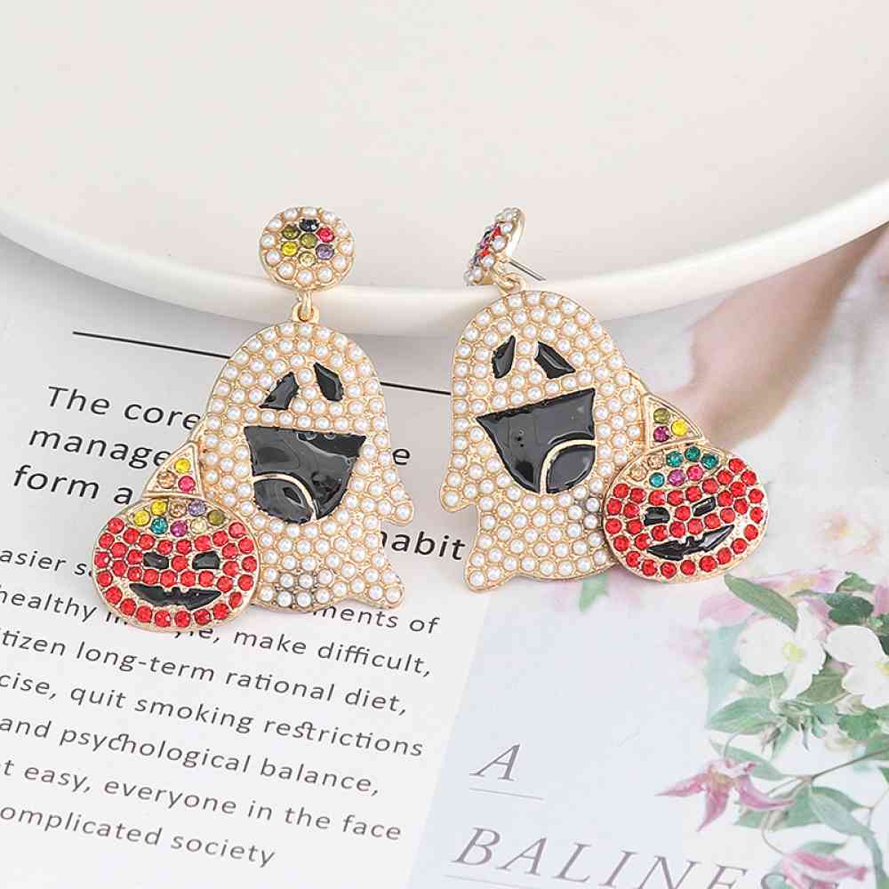 Ghost Rhinestone Alloy Earrings BLUE ZONE PLANET