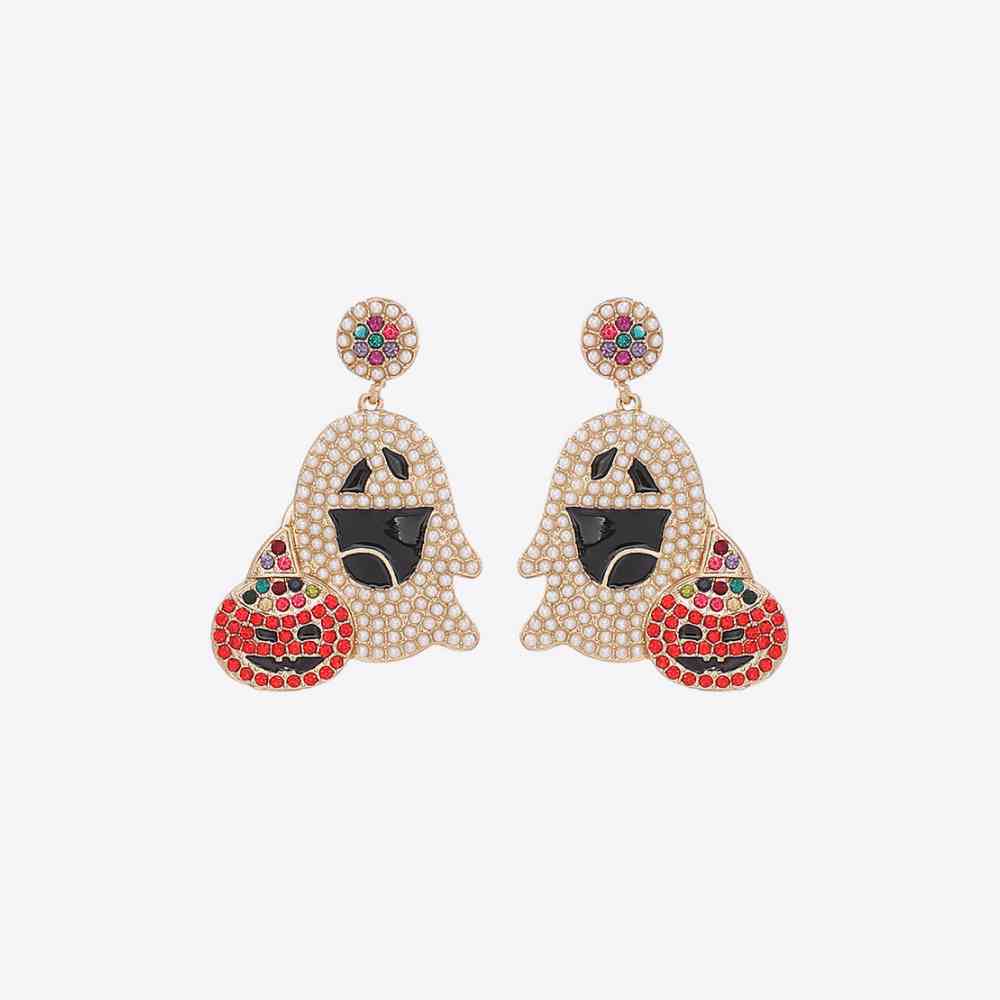 Ghost Rhinestone Alloy Earrings BLUE ZONE PLANET