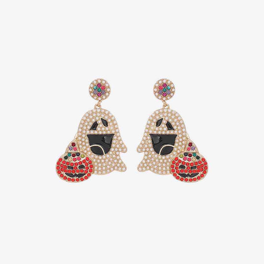 Ghost Rhinestone Alloy Earrings BLUE ZONE PLANET